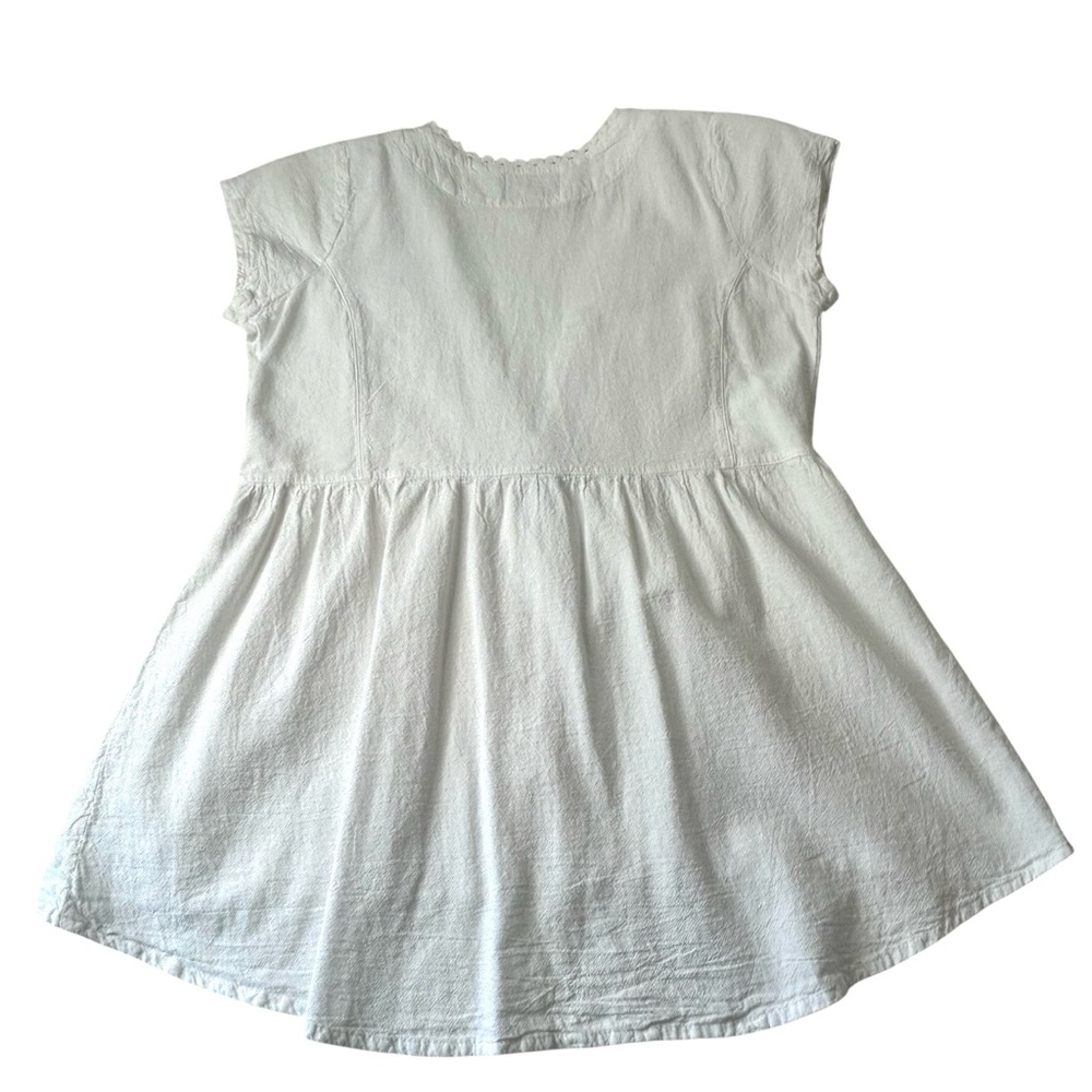 SCULLY Sz S White Peruvian Cotton Embroidered Short Sleeve Button Blouse Top - Picture 8 of 12